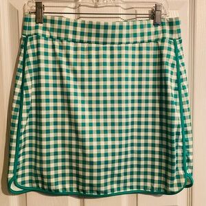 JCrew Green & White Checkered Medium Skirt/Skort-NWT